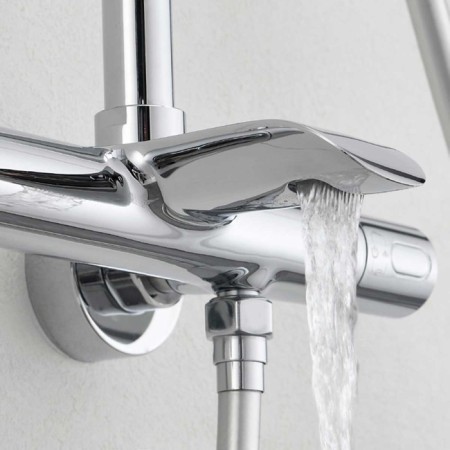 The shower system Vincea Esse VSFS-1E1TCH, thermostat, tropical shower, shower, chromium-2