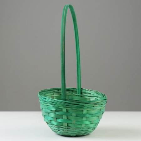 Wicker basket, 20 x 11/35 cm, green, bamboo-2