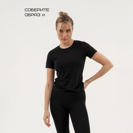 Women's T -shirt, basic, size m (46), black color-8