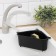 Holder on a sink for kitchen trifles, 26 × 14 × 9 cm, black color