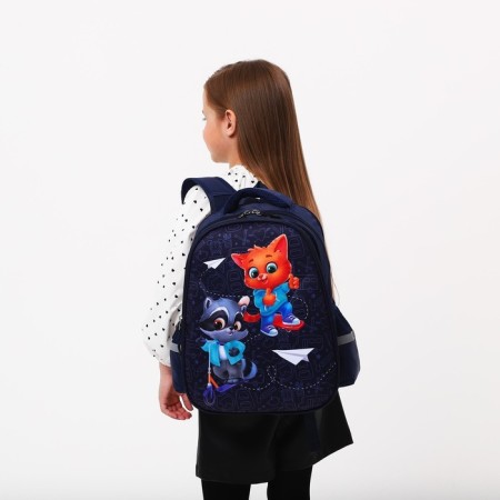 School backpack 39x30x14 cm "September 1: Raccoon and Lissok"-17