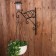 Kashpo bracket, forged, with a flashlight, 50 cm, metal, black, “pattern”
