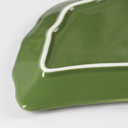 Ceramic serving dish "leaf", 26 × 20 cm, green color-2