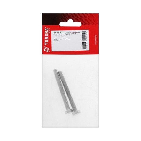 Bolt "Tundra Krep", with a hexagonal head, galvanized, Din933, M6x60 mm, 2 pcs-4