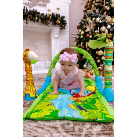 Developing rug "Island", with arc and toys, 77x77x0.5-8