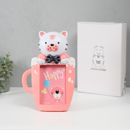 Photo frame plastic 16x11 cm "Tigerok in the cup" pink 29.5x8x19.5 cm-9