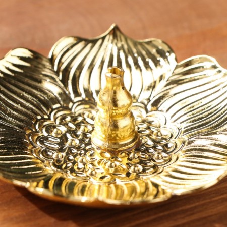 Claus for any incense "Lotus", golden, 2.3x8.5 cm-2