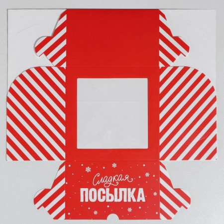 Box for Capcakes "New Year's Parcel" 16 x 16 x 10 cm, New Year-6