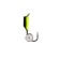 Mormyshka column black, lime abdomen + ball silver, weight 0.5 g