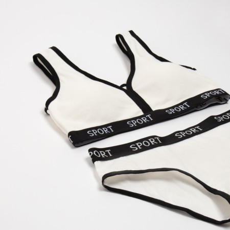 Female set (top, panties) color white, size 42-44-4
