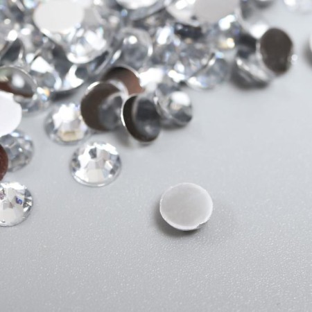 Decor for creativity plastic "Rhinestones Round. Transparent" (set of 200 pcs) 0.5x0.5 cm-1