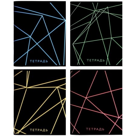 A set of notebooks of 4 pieces, 96 sheets in the Calligrata "Neon" cage, covered cardboard, offset block-1