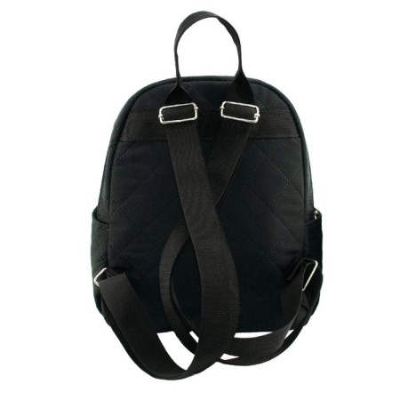 Women's backpack, textiles, black 20x12x27 cm-1