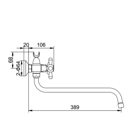 Accoona A7372 bath mixer, double -leaf, pour 300 mm, chrome-7