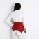 Women's belt, type of basca, width 73 cm, red color