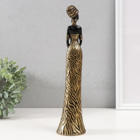 Souvenir Polystone "African in a dress with a coloring zebra" 6.8x6.3x29.3 cm-2
