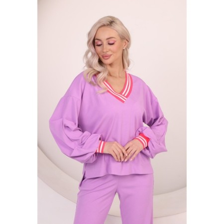 Female suit, size 54, lilac color-7