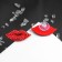 Earrings with rhinestones "Role" lips, red color