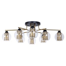 Ceiling chandelier Arte Lamp Manchester A7045PL-8BK, E14, 8x40 W, 75x75x26 cm, black, copper