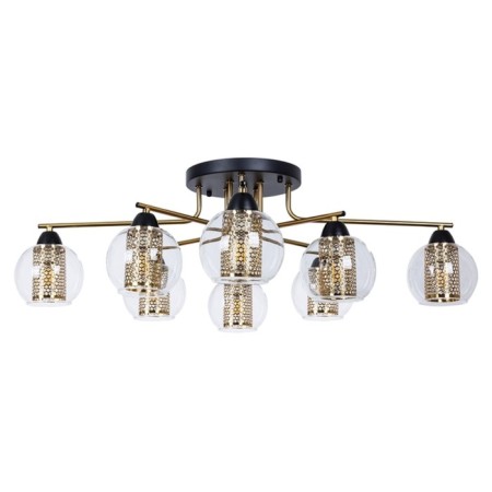 Ceiling chandelier Arte Lamp Manchester A7045PL-8BK, E14, 8x40 W, 75x75x26 cm, black, copper