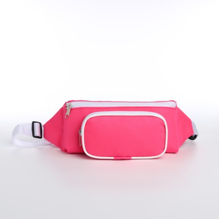 Lightning waist bag, outer pocket, pink color-1