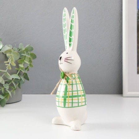 Souvenir ceramics "Bunny, shirt in the cell" Green 7.8x6.3x22.2 cm-1