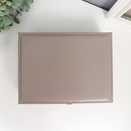 Casket to the leatherette for jewelry "Gray matte" 9x23x17 cm-3