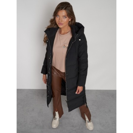 Coat insulated winter female, size 44, black color-21