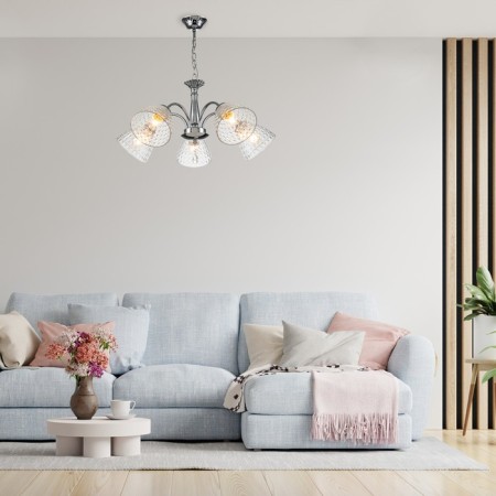 Suspended lamp 5x40W E27, size 56x56x56 cm-5