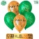 Latex ball 12 "Best teacher", gold, green, 25 pcs.