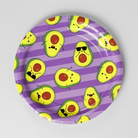 Disposable paper plate "Avocado", 18 cm-1