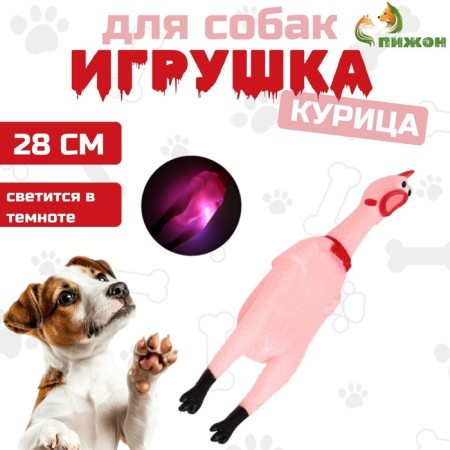 Brying toy "Small chicken" for dogs, 28 cm, pink