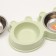 Metal dual bowl on a plastic basis 2 x 400 ml, 28 x 15.5 x 4 cm, green
