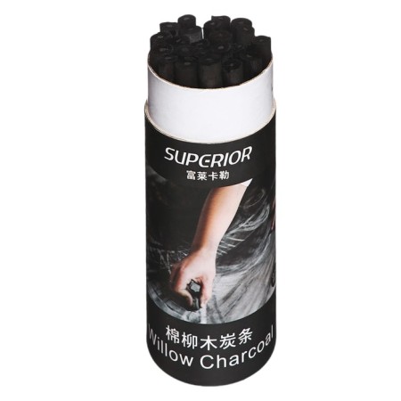 Natural coal 22 pieces, diameter-7-9mm in a cardboard tube, black-1