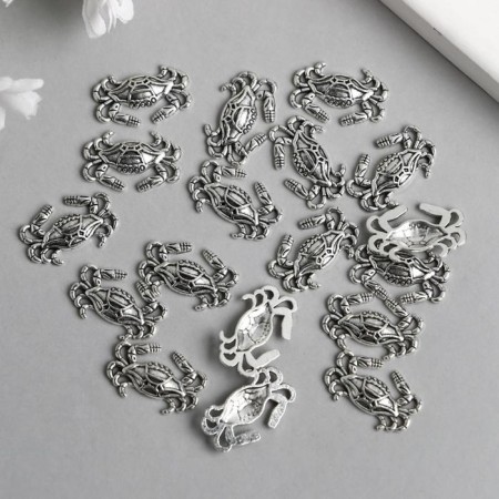Decor Metal for creativity "Crab" silver 1183 1.2x1.8 cm-2