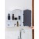 Bathroom cabinet with a mirror "Orion", color white marble
