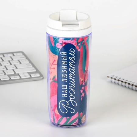 Gift set to the “beloved teacher”: A5 diary, 80 sheets, pen, stickers, thermostatic 350 ml and magnetic bookmarks-10