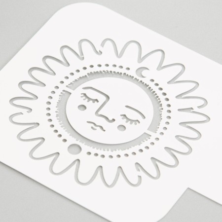 Plastic stencil "Sun" 9x9 cm-2