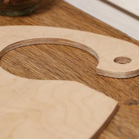 Wooden cutting board "for serving with a neckline for a glass", 29 × 19 × 0.3 cm-1