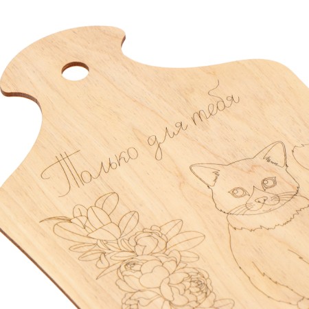Burning board "Cat with a bouquet"-4