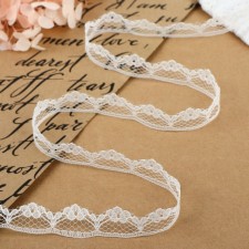 Capricon lace, 15 mm × 10 ± 1 m, white color