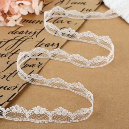 Capricon lace, 15 mm × 10 ± 1 m, white color