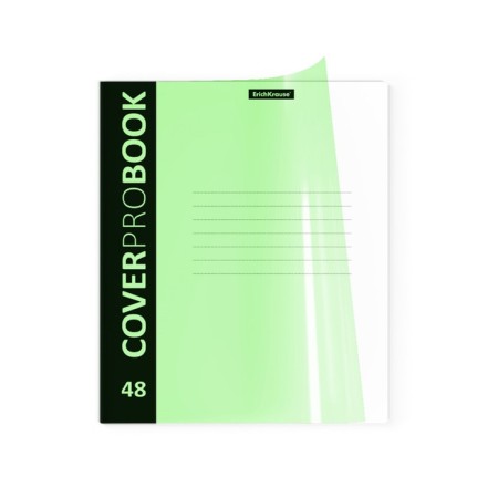 Notebook A5+, 48 sheets in the Erichkrause "Neon" cage, a plastic cover with a "sand" texture, an offset unit, a whiteness is 100%, a green-1