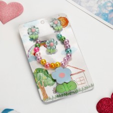 The kit of children's “chosen” 4 items: hairpin, clips, bracelet, ring, flowers, color