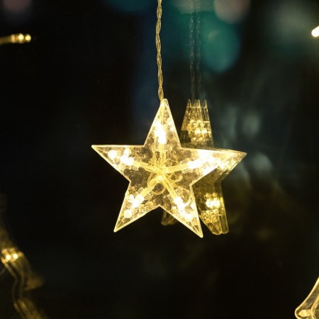 Garland “fringe” 2.4 × 0.9 m with nozzles “Christmas tree”, ip20, transparent thread, 138 LED, glow warm white, 8 modes, 220 V-5