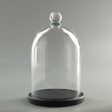 Glass dome-slosh with a ball on the stand "Rodrik", 24x15 cm, glass, black