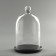 Glass dome-slosh with a ball on the stand "Rodrik", 24x15 cm, glass, black