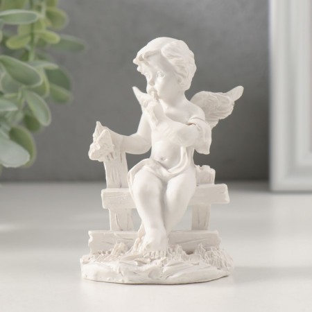 Souvenir Polystone "Angel on a fence" 9x6x4 cm-1