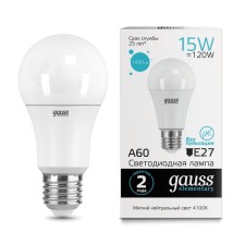 LED LED ELEMENTARY 15W A60 GREVED 4100K neuter. Bel. E27 1450lm Gauss 23225