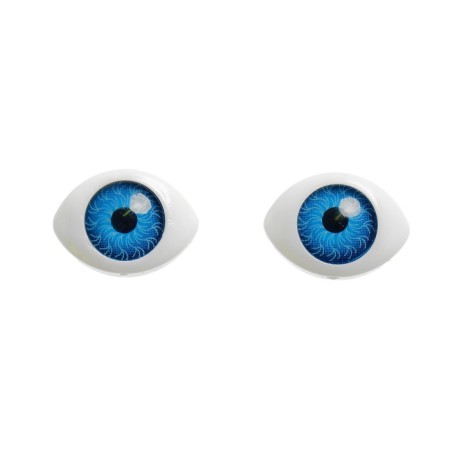 Eyes, set 8 pcs., Size 1 pc: 1.5 × 1 cm, iris size 9 mm, blue color